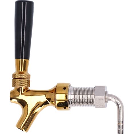 Robinet tireuse biere fût en acier inoxydable 304 et laiton avec poignée pour bar restaurant doré (1/5)