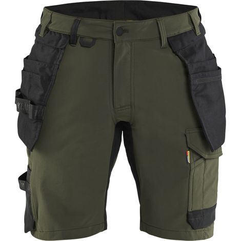 Short de travail stretch 4D avec poches flottantes 1702 Vert forêt/Noir 4XL - FR(58) - SE(C64) - Standards