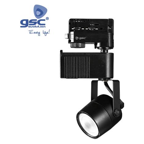 Foco carril LED 3 fases 28W 3000K Negro