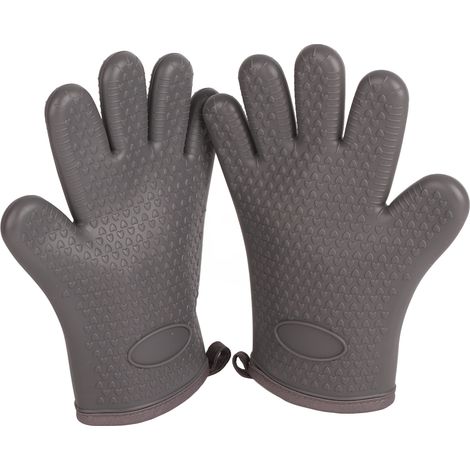 Hitzebeständige Handschuhe, Grillhandschuhe, Silikon-Ofenhandschuhe, feuerfest, zum Kochen und Backen in der Küche (1/5)