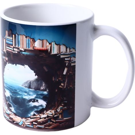 Mug à café en céramique résistante à la chaleur, motif étagère 3D, multifonctionnel, idéal pour la maison, le dortoir ou le bureau (Type 7). (1/5)