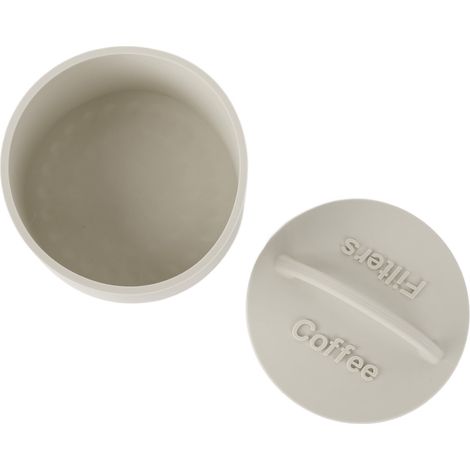Kaffeefilterhalter, leichter, staubabweisender, runder Kaffeefilterspender aus Silikon für Zuhause und Café, Grau (1/5)