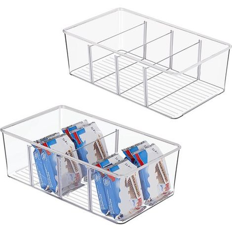 Juego de 2 botelleros apilables，Plástico，Organizador apilable para nevera，Almacenamiento de botellas，Capacidad para hasta 6 botellas (1/5)