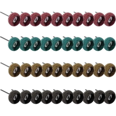 Juego de 40 discos abrasivos para pulir, compatibles con herramientas rotativas Dremel y amoladoras de banco para carpintería, con granos 80/150/240/300. (1/5)