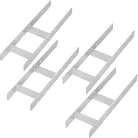 Base per colonna a H KOTARBAU® per installazione a parete, staffa di ancoraggio in acciaio zincato, 160 mm, set da 4 pezzi