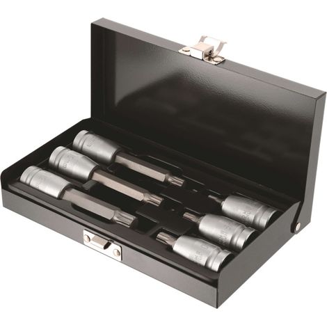 Coffret métallique 6 pièces, douilles embouts M, carré 1/2, 12,7 mm, acier S2 - AUTOBEST (1/2)