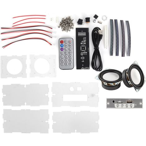 Kit DIY Enceinte Bluetooth Transparente avec Amplificateur Sonore 12 Canaux Spectrum et Haut-parleurs 40Hz (1/5)
