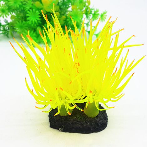 Ornement anémone, décoration détaillée pour aquarium, crée un effet lumineux (1/5)