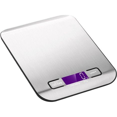 Balance De Cuisine - Capacité 5 kg - Précision 1 g - Affichage LCD - Fonction Tare - Rechargeable USB - 6 Unités de Mesure - 1 Pièce (1/5)