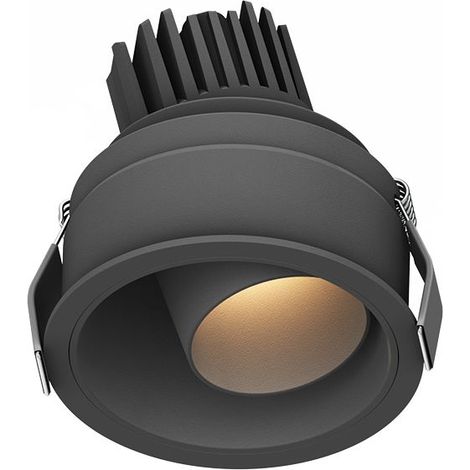 Spot LED Encastrable Orientable D85 10W IRC90 IP44 Rond Noir Sablé Hors Transfo ZAMBELIS S174 - 38 deg - Blanc chaud - 3000K