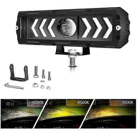 Barre lumineuse LED 6 pouces pour conduite tout-terrain, feux de route, phares antibrouillard et projecteurs, compatible avec camions, quads et SUV. (1/5)
