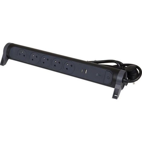 Ciabatta USB cablata, 5 prese nera LEGRAND