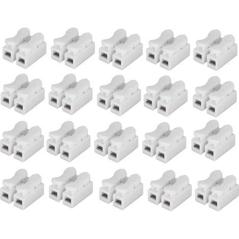 20Pcs CH2 Connecteur Ressort Rapide, Bornier Connexion Rapide, Connecteur Fils Printemps, Connecteur Ressort Serre-Fils (1/5)