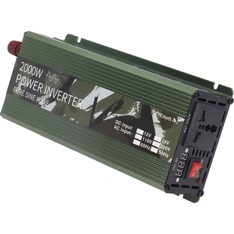 12V bis 220V 2000W Sinus-Wechselrichter, Kfz-Netzteil mit Lüfter (1/5)