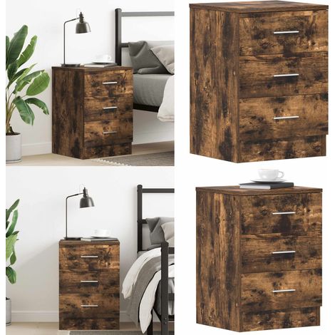 Nachttisch Räuchereiche 38x35x56 cm Holzwerkstoff - Nachttisch - Holzwerkstoff - Sideboard - Wohnraum - Schlafzimmer - Home & Living (1/5)
