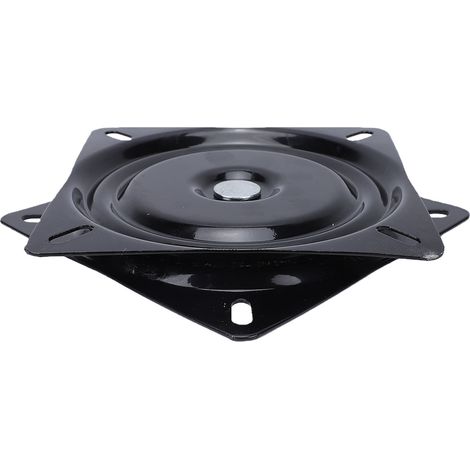 Plaque pivotante robuste de 7 pouces avec roulements à billes solides, base rotative à 360 degrés pour tabourets de bar, sièges de bateau inclinables carrés noirs (1/5)