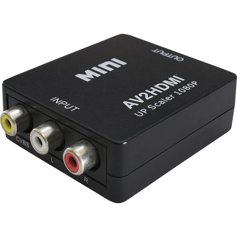 Av to hdmi™ converter, with upscaler input: 3x rca, output hdmi: 1080p/60hz, 720p/60hz (1/4)