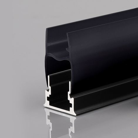 Perfil Tira LED Para Cristal 11mm - Con Difusor - Negro - 2 - Negro (1/3)