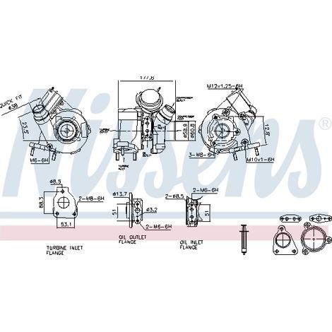 Turbocompresseur, suralimentation Nissens 93627 RENAULT 7701477853 7711497063