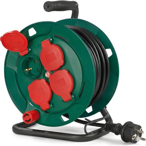 ORION91® - Unidad - Alargador 10 m con 4 energía tomas de corriente, térmico protección contra sobrecarga, IP44, 16A 250 V, duradero de cobre H05VV-F 3G 1,5mm² - spaziOrion91 (1/5)