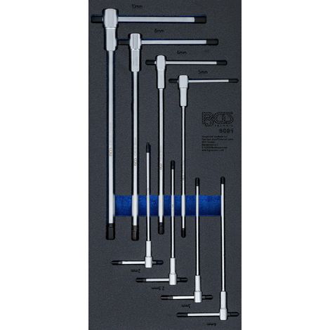 BGS 6081 Inserto per carrello da officina 1/3: set di cacciaviti con impugnatura a T esagono incassato 2-10 mm 8 pezzi. (1/2)