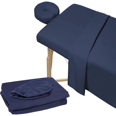 Ensemble de draps de table de massage en microfibre 3 pièces, Housse plate pour table de massage, comprend des housses de table de massage, des draps ajustés, des housses pour appui-tête, pour (1/5)