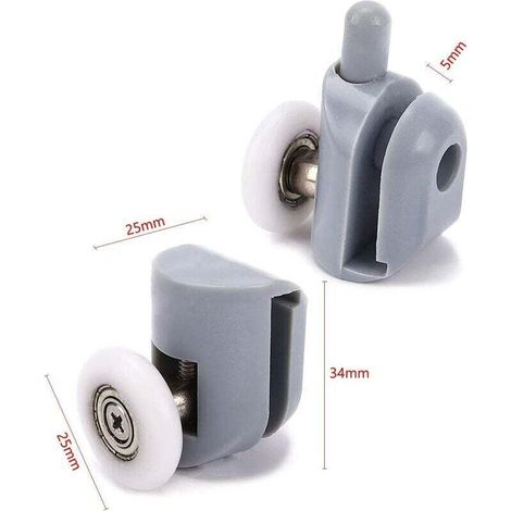 Roulettes doccia - Set 8 pezzi per porte scorrevoli, diametro 25 mm (1/3)