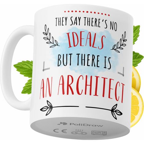 Mug humoristique pour architecte, avec un texte amusant et un design graphique original. Idéal pour les anniversaires, les fêtes et les occasions spéciales. Mug premium pour la maison, le bureau et le (1/5)