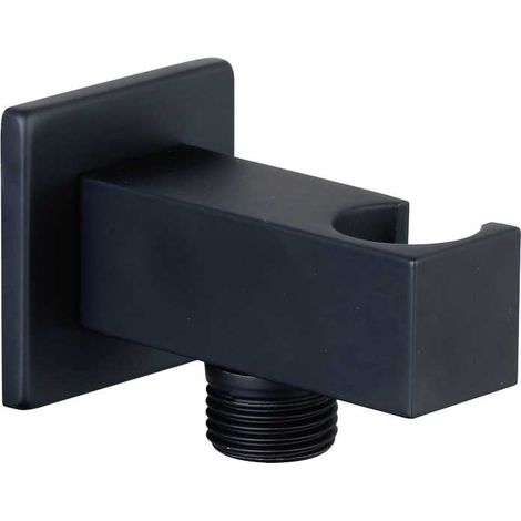 WASSERANSCHLUSS DUPLEX QUADRAT SCHWARZMATT 1/2" x 1/2"