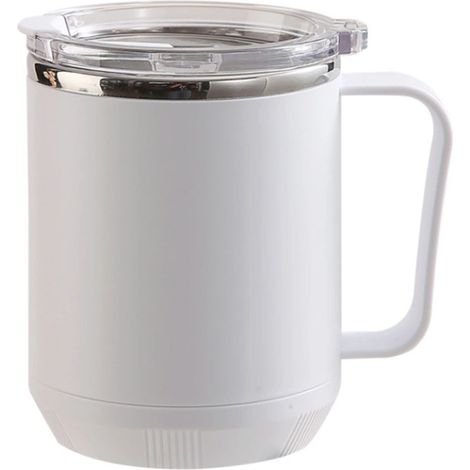 Isolierbecher (460 ml) aus Edelstahl 304, auslaufsicher und tragbar für Outdoor-Aktivitäten, Farbe: Weiß.