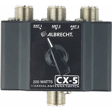 Convertisseur d'antenne CX-5 7402 – Commutateur 3 voies pour 3 antennes – Plage de fréquence 0-500 MHz – Charge 200W – Albrecht - A418682 (1/5)