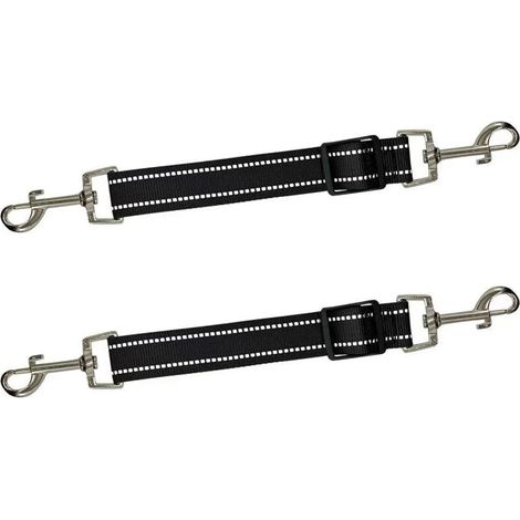2 Attaches Sécurisées Réversibles pour Animaux - Connecteur Amovible Entre Collier et Harnais, Mousqueton à Double Verrouillage avec Système Antidérapant, Lien Extensible pour Chiot et Chat Adulte (1/5)