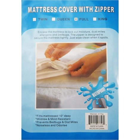 1 Housse de matelas, fermeture éclair, imperméable, anti-acariens, taille complète (1/5)