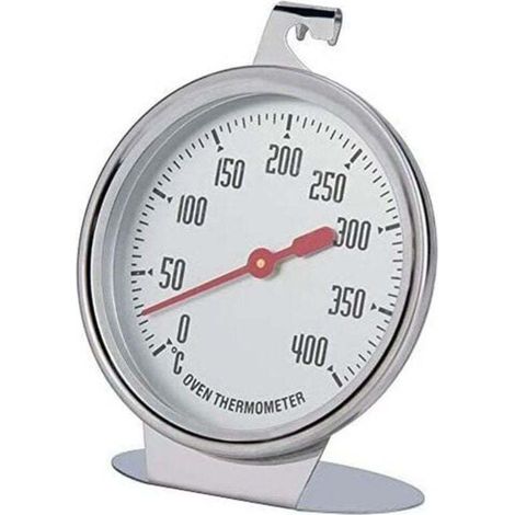 Ofenthermometer, Temperaturanzeige, Sofortanzeige, Edelstahlfühler, Drehknopf, großes Zifferblatt, Küchenutensil. – Crezuo