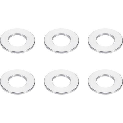 Rondelles en Aluminium M10, 6pcs Entretoise Métallique à Vis Ronde, Rondelle Plate pour Vis Tige Écrous Boulons, Bague d'Écartement en Métal 10.5mm ID x 20mm OD x 2.5mm Hauteur (1/5)
