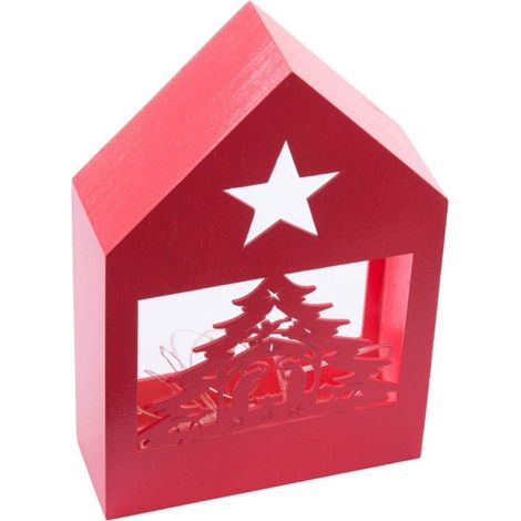 Decorazione presepe in legno rosso, 18X6H27 cm (kit da 5) (1/2)