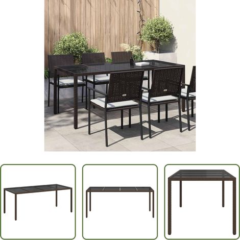 Poly-Rattan - Gartentisch Braun 190 x 90 x 75 cm Poly-Rattan (1/5)