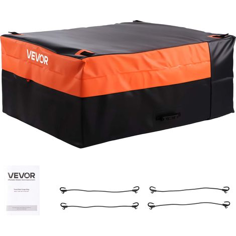 VEVOR Sac de transport pour attelage, PVC 840D impermeable, 0,736 m³, sac de rangement deattelage robuste pour benne de camion avec 4 tendeurs et crochets, pour une variete de SUV et de camionnettes