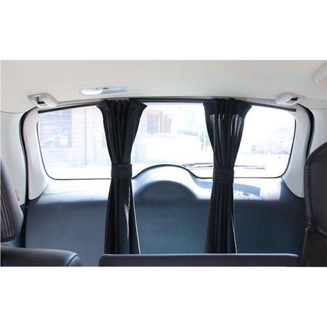 Rideaux de voiture / pare-soleil pour vitres arrière et latérales, confidentialité, protection UV et thermique, assombrit, anti-soleil Noir (1/3)