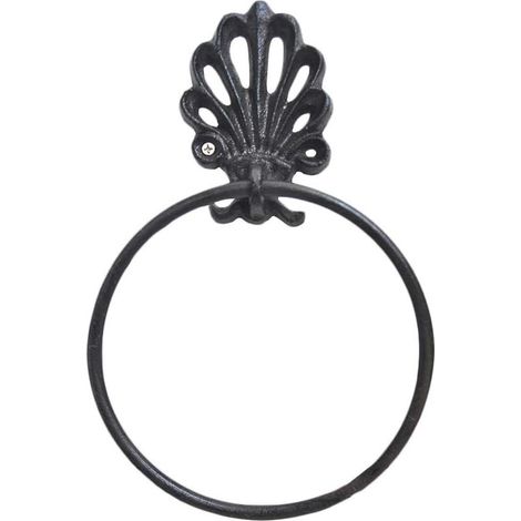 Anneau à Serviette Rétro en Fer Forgé Porte-Serviette Porte-Serviette en Papier Porte-Serviette De Toilette Suspendu Serviette Cintre Salle De Bains Montage Mural Accessoires (1/5)