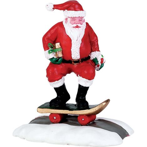 Babbo sullo Skateboard, personaggio per villaggio di Natale in Poliresina
