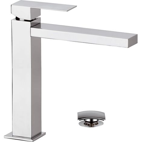 Rubinetto monocomando alto per lavabo design moderno remer q design Piletta di scarico: Click - Clack