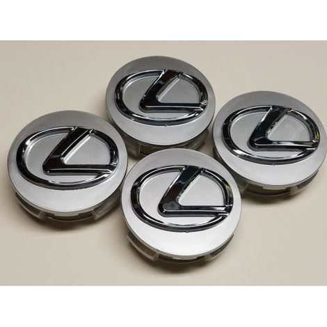 Enjoliveurs pour jantes Lexus 62 mm, avec logo Lexus - Gris (lot de 4) (1/4)
