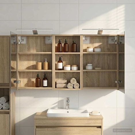 vidaXL Ensemble de Meubles de Salle de Bain 3 pc 110 x 10,5 x 60,5 cm (1/5)