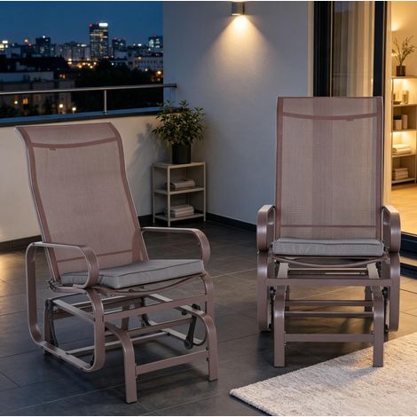 Gartenstuhlkissen 2er-Set 45 x 45 x 5 cm Polyester dunkelgrau OKWISH (1/5)