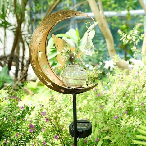 [2pcs]Solaire Exterieur Jardin, Fée Decoration Jardin Exterieur - Lampe De Sol Décorative En Métal Imperméable