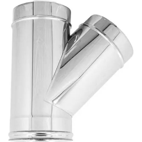 Raccordo a tee 135° monoparete acciaio inox aisi 304 ø120 EUROPROFIL
