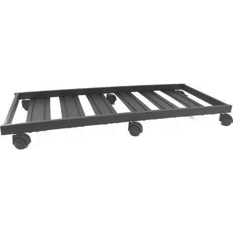 Carrello sottovaso rettangolare con ruote cm. 100 NERO