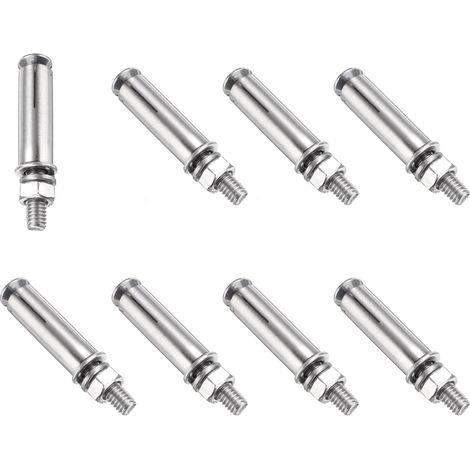 Boulons d'Expansion M6 x 50mm, 8Pcs Boulons d'Expansion en Acier Inoxydable 304, Ancrage de Manchon de Boulon de Vis pour Mur en Béton Brique Mur en Plaques de Plâtre, Argent (1/4)