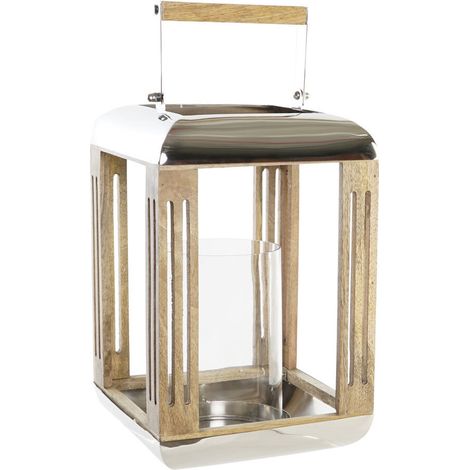 DKD Home Decor Lanterne Argent Métal Verre 23x23x36 cm (1/3)
